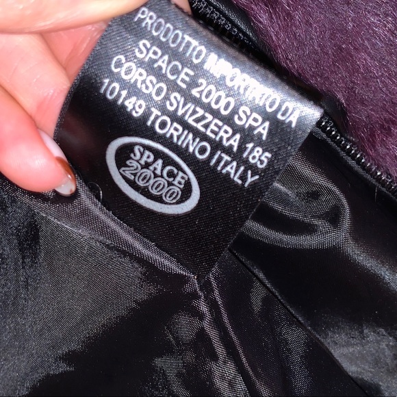 Purple fur vest real leather - Picture 7 of 9